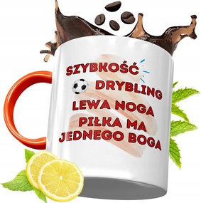 Narancssárga Bögre Labdarúgóknak Ajándék fényképes nyomtatással