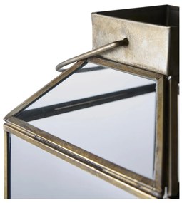 Mysore dekorációs lámpás, fém/üveg, antik réz színű