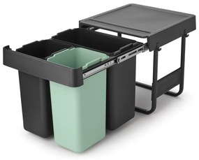 Mentazöld-sötétszürke műanyag szelektív-érintésre nyíló szemetes 40 l Sort&Go – Brabantia