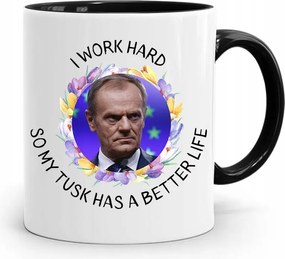 Donald Tusk Fekete Bögre Platform Ajándék fényképes nyomtatással