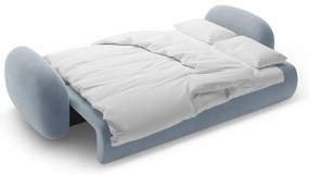 Szürkéskék bársony kinyitható-tárolóhelyes kanapé 262 cm Tonale – Cosmopolitan Design