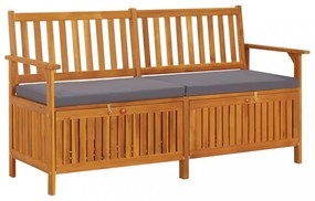 tömör akácfa tárolópad párnával 148 cm