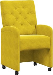 vidaXL Kerekes Étkező Székek 2 pcs Sárga 58 x 67 x 97 cm Bársony