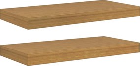 vidaXL Falpolc Falra szerelhető 2 pcs Bézs 50 x 23 x 4 cm Faanyag