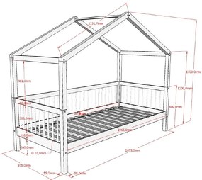 Fehér házikó alakú bükkfa gyerekágy 90x200 cm Forrest – Vipack