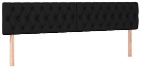 fekete szövet LED-es fejtámla 200x7x78/88 cm