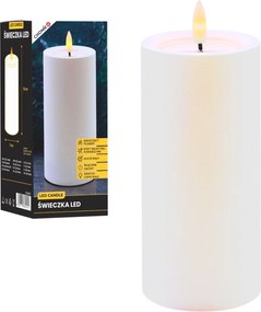 Led gyertya fehér 7×15 cm villogó elemes dekorációs láng