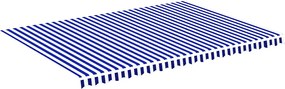 Kék és fehér csere napellenző ponyva 5 x 3,5 m