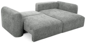 Szürke zsenília kinyitható-tárolóhelyes sarokkanapé (jobb oldali-heverő résszel) Mele – Makamii