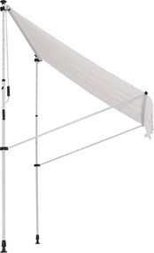 Outsunny 2x1,5m Kézi Összecsukható Napellenző Kültéri Terasz Árnyékoló Magasságállító Karral 170-280 cm Fúrás Nélkül Erkélyre Kertbe Fehér | Aosom