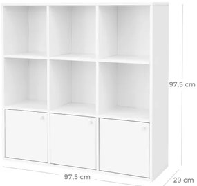 DOVARO fehér könyvespolc