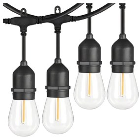 MAXLED LED Kültéri dekoratív lánc 15xE27/1W/230V 15 m IP65 fekete MX0252