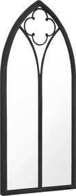 vidaXL fekete vas kerti tükör kültéri használatra 100 x 45 cm