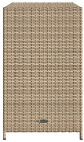 bézs polyrattan kerti tárolószekrény 83x45x76 cm