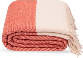 Montre Gyapjú Takaró 100% Ausztrál Gyapjú Merinó Narancssárga 140×200 cm