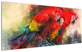 Vörös ara papagájok képe (120x50 cm)