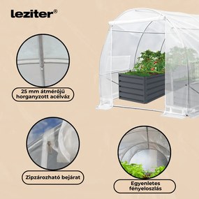 Fóliasátor 200x300x600 cm erősített vázzal+fólia átlátszó