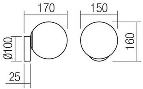 Redo 01-2714 - Fali lámpa VOLLEY 1xE14/28W/230V fekete