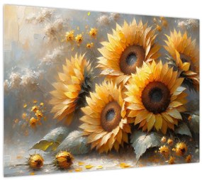 Kép - Napraforgók festménye (70x50 cm)