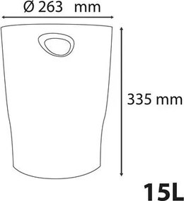 Papírkosár, 15 liter, PP, EXACOMPTA Ecobin Skandi, púderrózsaszín (EX45338D)