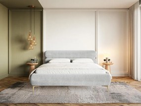 Franciaágy 180 cm Rirri 180B (ágyráccsal) (világosszürke + arany). 1099867