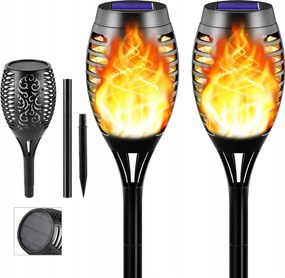 2x Napelemes Kerti Lámpa Fáklya Tűz láng effekt beszúrható lámpa