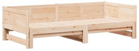 Kihúzható napágy 90x200 cm Tömör fából készült fenyő
