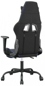 vidaXL fekete és kék műbőr játékszék lábtartóval