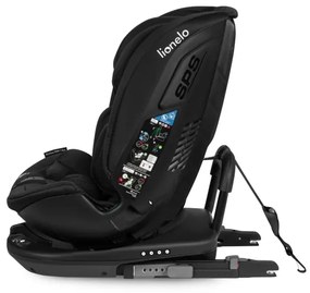 Lionelo - Forgatható autósülés alappal BASTIAAN i-Size 40-150 cm fekete karbon