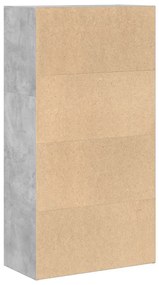 betonszürke szerelt fa könyvespolc 60 x 30 x 114 cm