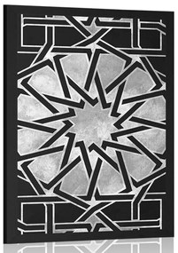 Poszter keleti mozaik fekete fehérben