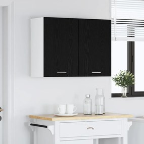 Fekete Tölgy Függőszekrény - 80x31x60 cm - Mérnöki Fából Készült