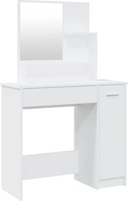 vidaXL fehér fésülködőasztal tükörrel 86,5 x 35 x 136 cm