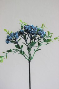 Kék mű bogyók ágon 30cm