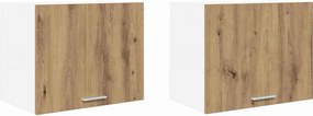 vidaXL Függő szekrény 2 pcs Artisan tölgy és fehér 50 x 31 x 40 cm