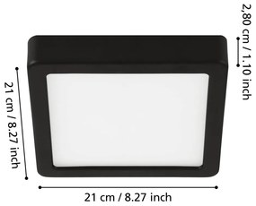 Fekete LED mennyezeti lámpa 21x21 cm FUEVA 5 – EGLO