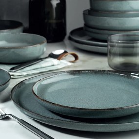 18 részes porcelán étkészlet kék