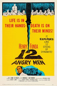 Festmény reprodukció 12 Angry Men (Vintage Cinema / Retro Movie Theatre Poster / Iconic Film Advert), (26.7 x 40 cm)