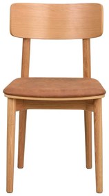 Konyakbarna-natúr színű bőr utánzat étkezőszék szett 2 db-os Wolcott – Rowico