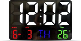 Digitális Falióra Asztali LCD Dátum Hőmérséklet Riasztás Ébresztőóra Szundi 24