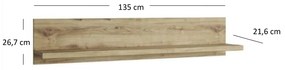 Polc 135 cm Deloris (navarra tölgy). 1052867