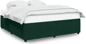 vidaXL sötétzöld bársony ágykeret matrac nélkül 200x200 cm