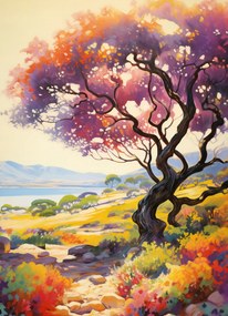 Poszter 20,5x28,4cm Színes alkonyat a völgy felett