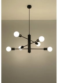 Csillár zsinóron DUOMO 6 6xE27/60W/230V fekete