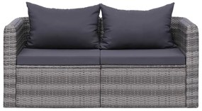 2 db szürke polyrattan kerti sarokkanapé