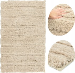 Fürdőszobaszőnyeg Csúszásgátló Bézs 60x90cm Szuper Puha Bolyhos Kellemes