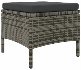 2 személyes szürke polyrattan kerti kanapé asztallal/székkel