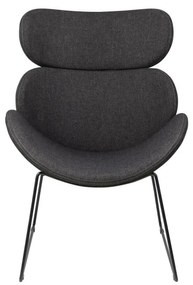 Cazar sötétszürke fotel fekete lábakkal - Actona