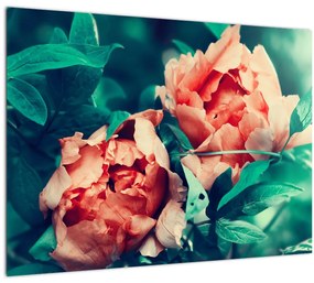 Tavaszi virágok képe (üvegen) (70x50 cm)