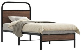 ágykeret matrac nélkül 75x190 cm barna tölgyfa műfa